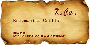 Krizmanits Csilla névjegykártya