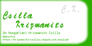 csilla krizmanits business card